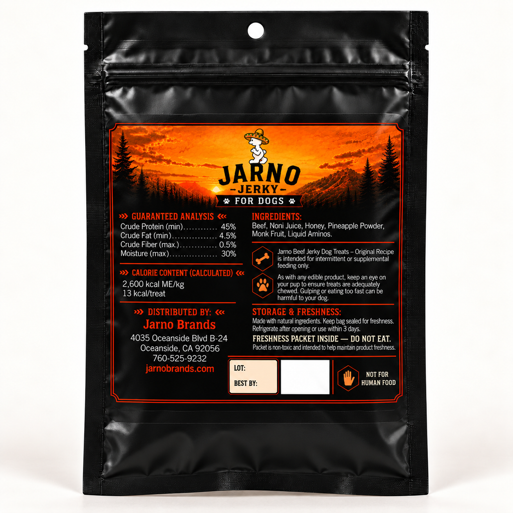 Dog Jerky 4 oz — back of package