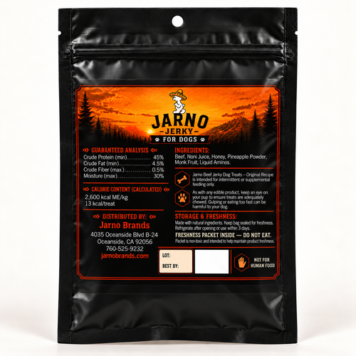 Dog Jerky 4 oz — back of package